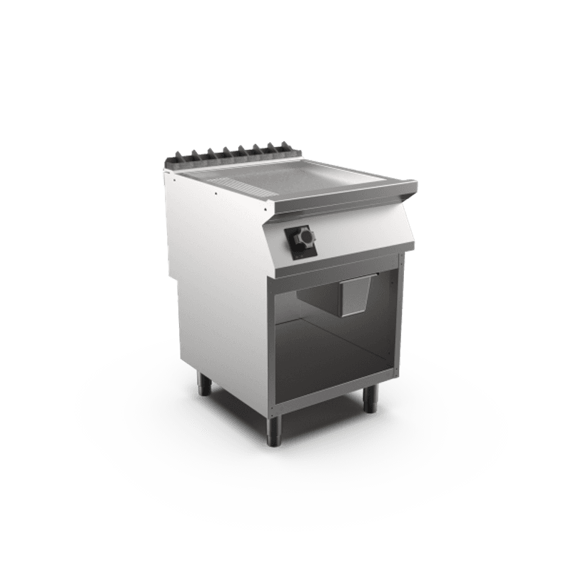 Mareno FT76EMCSG Flatgrill 2/3 glatt og 1/3 riflet krom på åpent understell