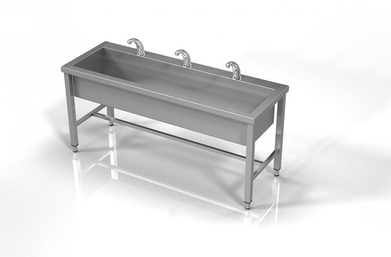 Kontaktløs håndvask, med variabel størrelse for 3 personer