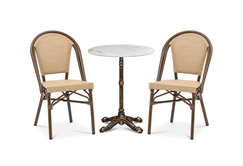 Stol Menton, Brun/natur texteline