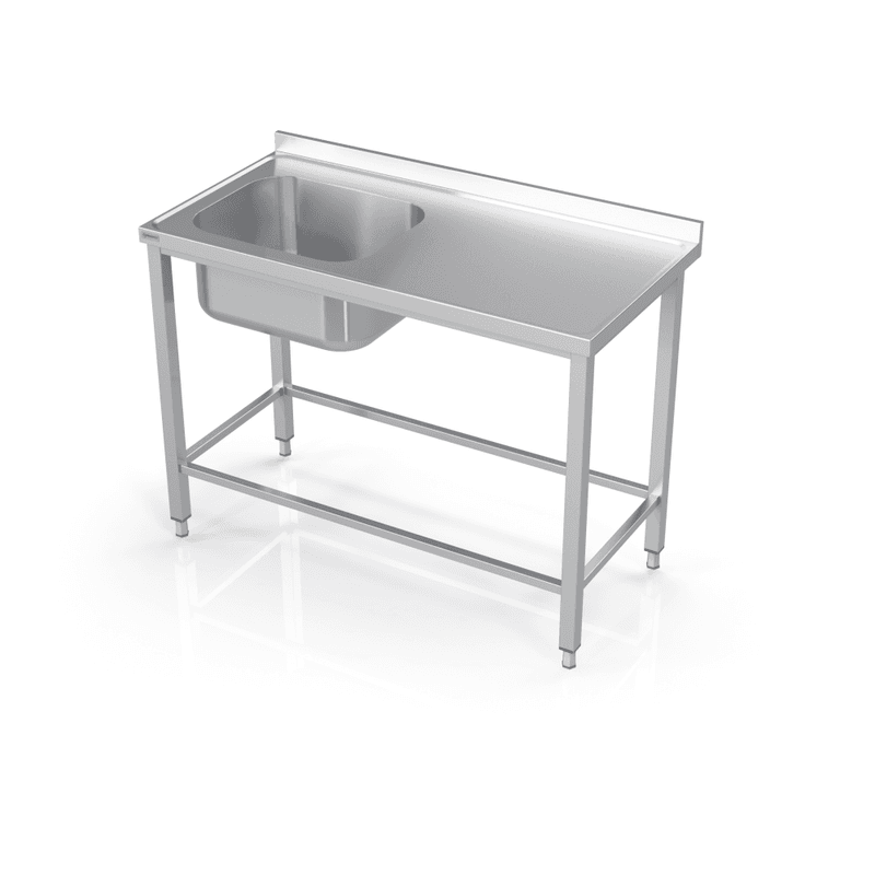 Rustfri Benk med KUM, uten underhylle