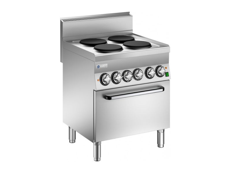 Mareno C6FES7E Elektrisk komfyr 4 plater, elektrisk statisk ovn, 12,4 kW